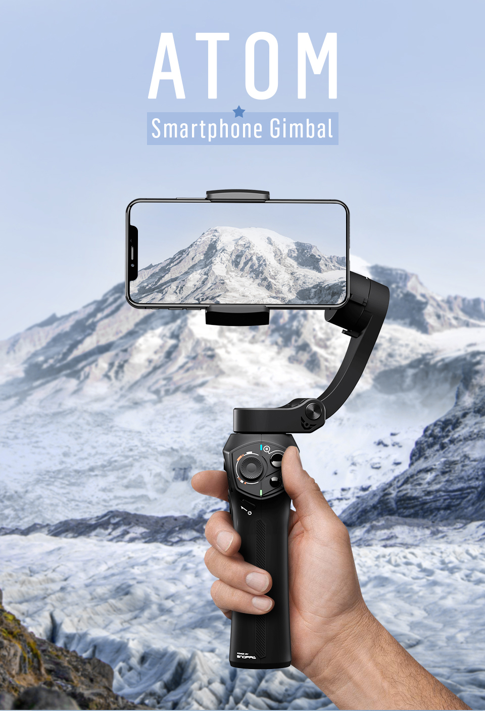 Hot Sale Snoppa Atom Pocket Sized 3 Axis Phone Handheld Gimbal Camera Stabilizer for iPhone Android Smartphone