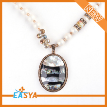 Beaded Chain Boys Large Stone Necklaces