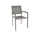 Outdoor Furniture Fabric Garden Chair Plastic Wood Style Aluminum Frame Restaurant Dining Chair