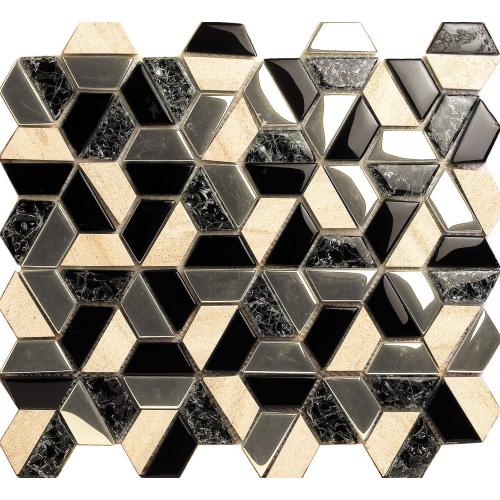 Brown Aluminium Glass Mix Split Join Mosaic Tile