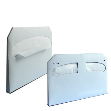 Disposable protective paper toilet seat of 1/2 fold