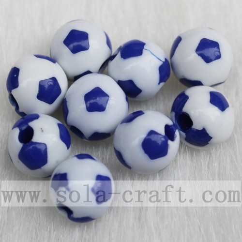 Lovely Football Double Color Mixed Loose Beads