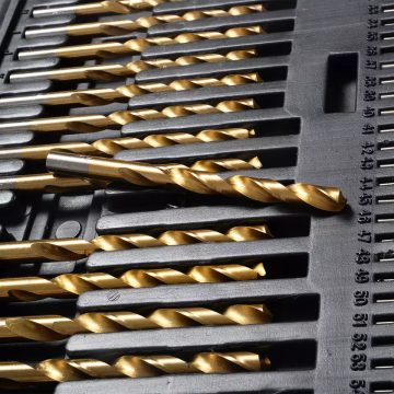 Profesional de 115 piezas de plástico Caja de plástico Twist bits de brote para perforación de metal para perforación de metal