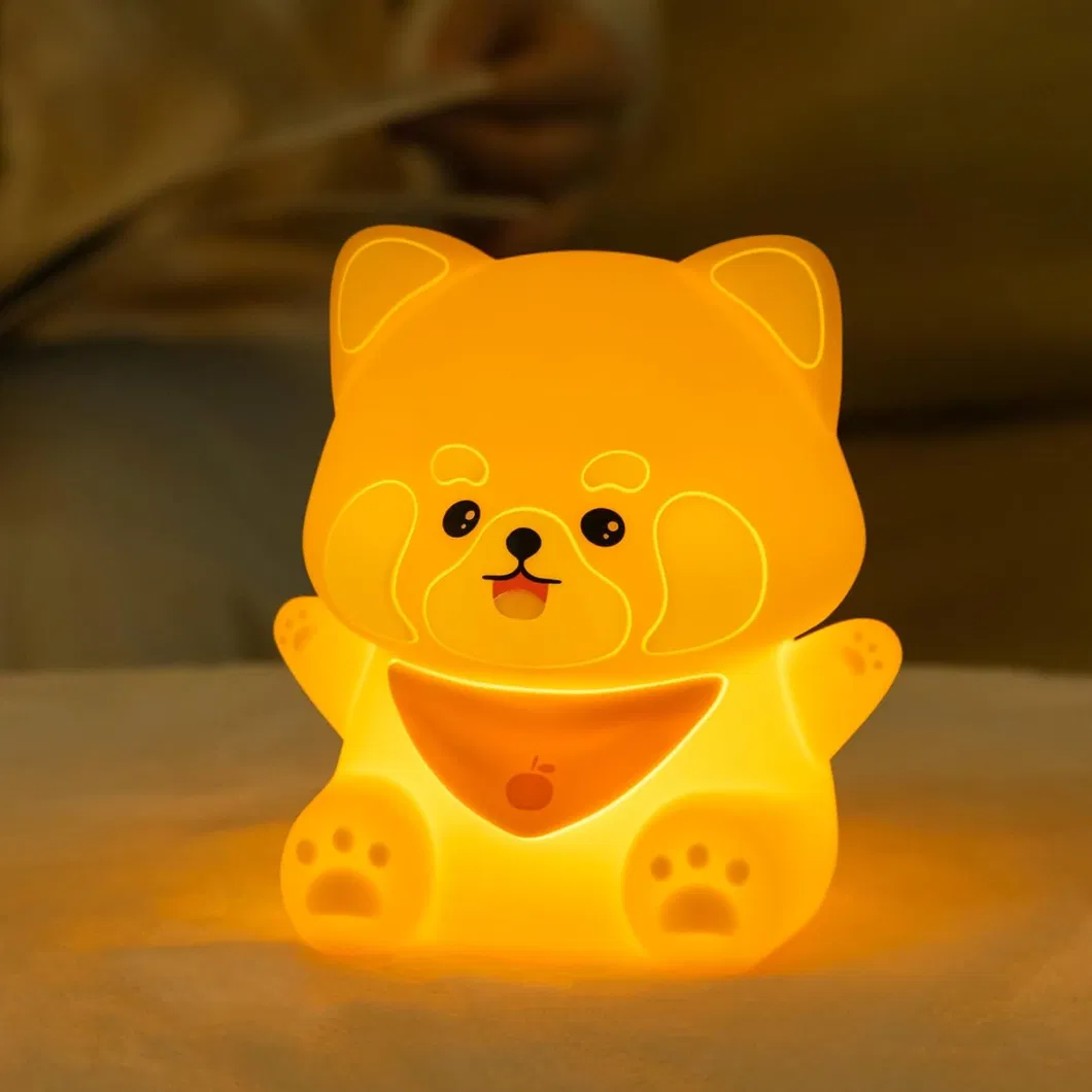 Adorable Rechargeable Red Panda Touch Lamp for Kids′ Rooms