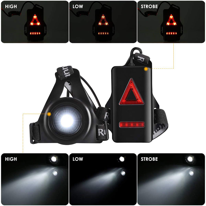 Super Bright Waterproof Night Running Light Safety Jogging LED Chest Flashlight Lamp With USB Rechargeable