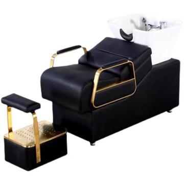 Ceramic Basin Half-Lying Hair Beauty Bed for Barbershops