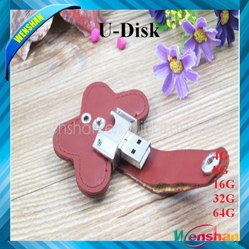 Genuine Flower shape leather 8gb usb flash drive