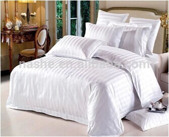 Jacquard Hotel bed linen / Sateen Cotton Stripe Hotel Bed Linen