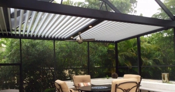 Miranda Outdoor Louvered 10'×10'Pergola Aluminum Deck