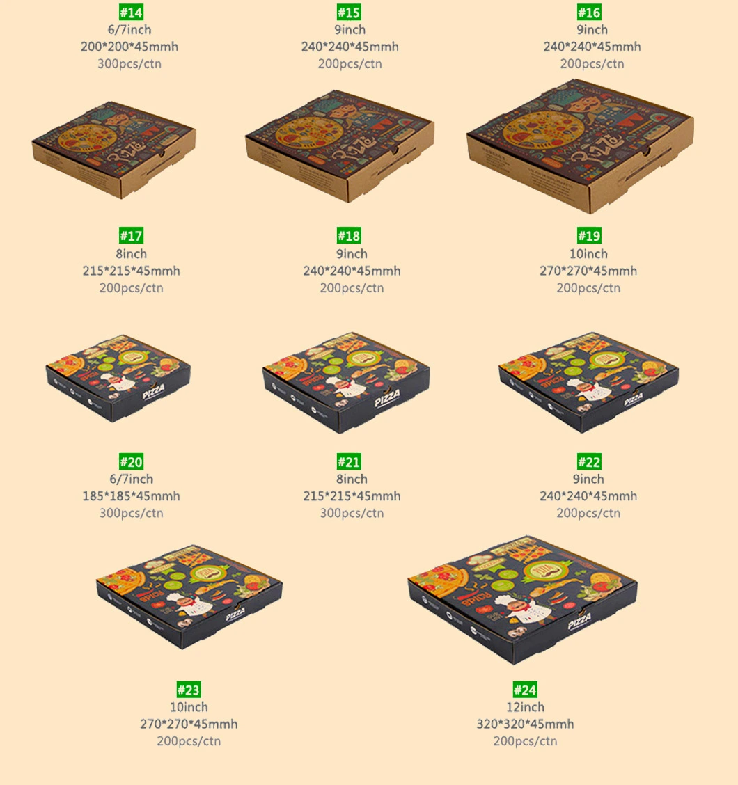 Brown Kraft Paper Corrugated Paper Fast Food Pizza Packing Box