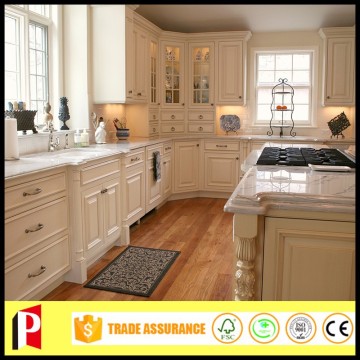 Antique solid wood white kitchen cabinets