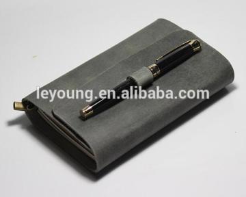New Design Genuine Leather Journals Diary with Pen Holder