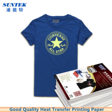 Papel para impresión de inyección de tinta láser oscuro camiseta ligera prensa térmica transferencia