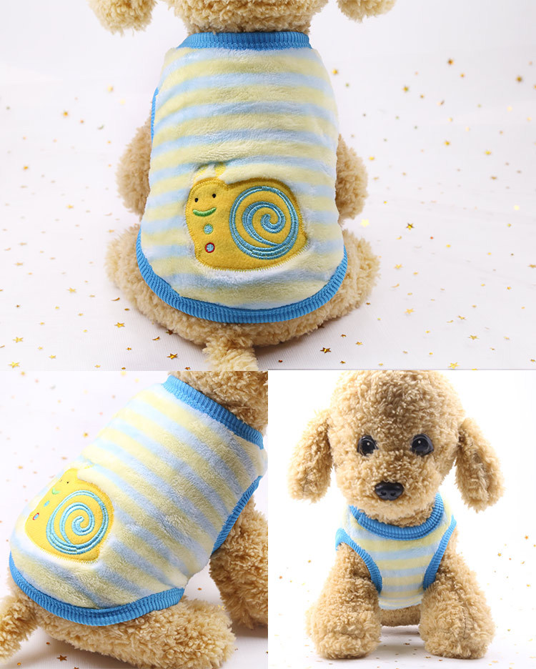 Hot Selling Cartoon Flannel To Keep Warm Teacup Dogs Small Milk Dogs Cats Teddy Clothes Vest Pet Products