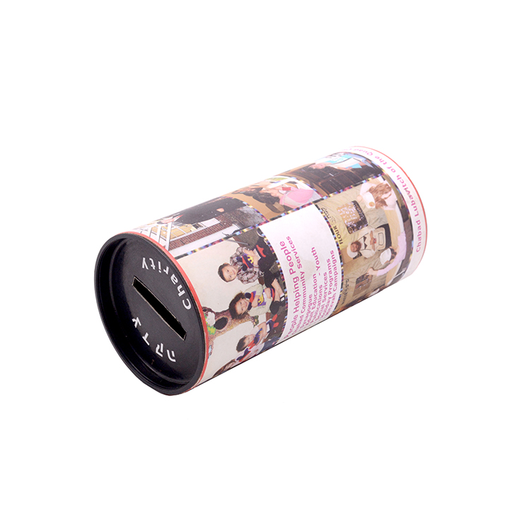 Custom Logo Printed Cylindrical Paper Tube Round Paper Piggy Bank packaging boxes