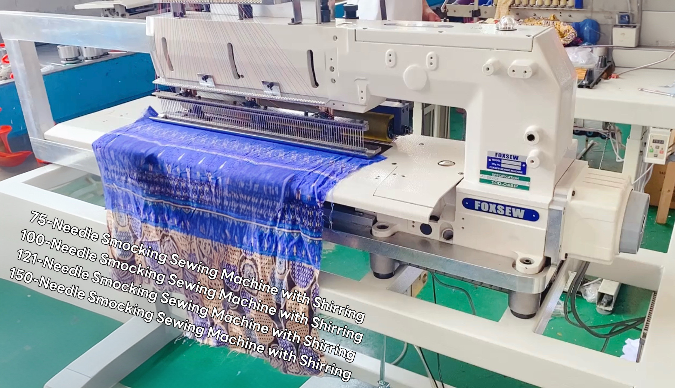 Mesin Jahit Smocking 100 Jarum dengan Shirring FOXSEW FX14100 -4 100-Needle Smocking Sewing Machine with Shirring FOXSEW FX14100 -4