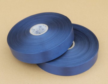 Blue slit edge single side polyester satin ribbon