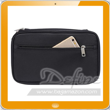 Black Zipper Make up Cosmetic Bag Brush Bag with Inner Mesh Bag