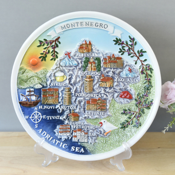 BONWILL Ceramic Souvenir Plate - Montenegro Travel Souvenir Gift