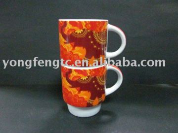 YF28009 red stackable ceramic mug wholesale