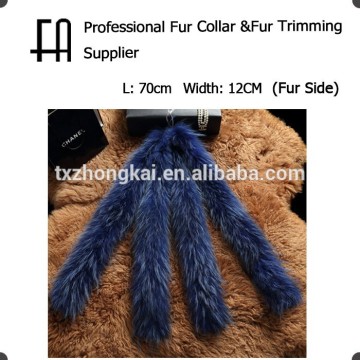 Factory direct dyed solid raccoon fur stole/raccoon fur trim for hood /real fur trim