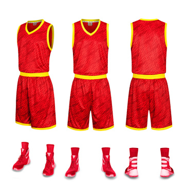 Aangepaste sublimatie basketbaluniform met zak