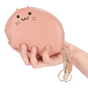 Hotsale Women's Genuine Leather Coin Purse with Key Chain