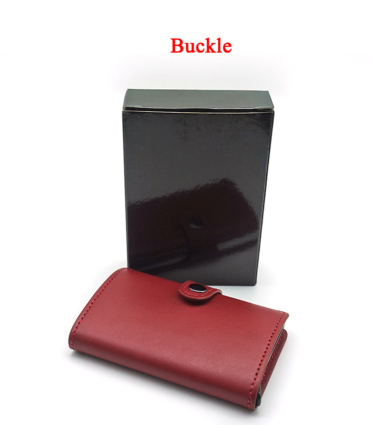 Pocket Genuine leather aluminum metal credit card holder RFID Blocking wallet