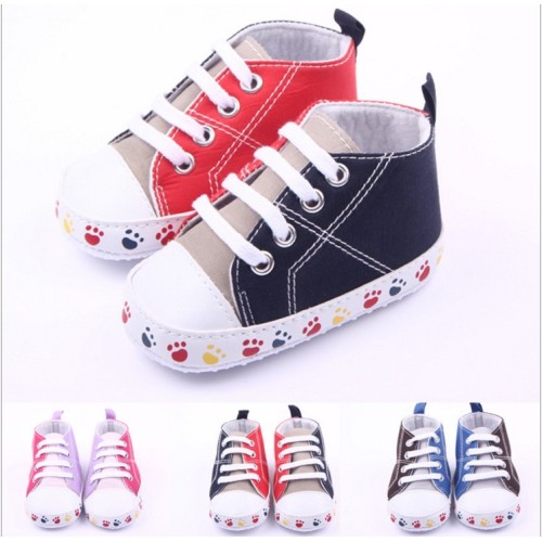 canvas mocassins voor pasgeboren baby