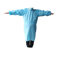 Robe d&#39;isolement en plastique imperméable / robe d&#39;isolement CPE avec CE et FDA