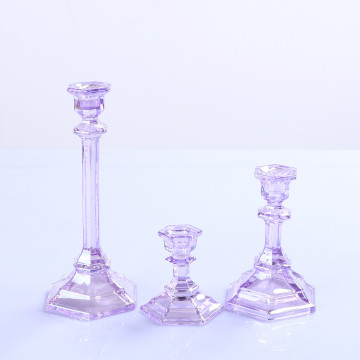 Crystal Glass Taper Candle Holder for Home Decoration
