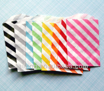 Rainbow Diagonal Stripe Paper Treat Bags For Party Gift