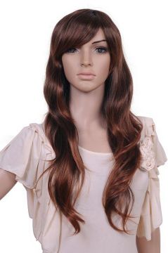 Women Long Light Brown little Wavy Full Wig hair FF17