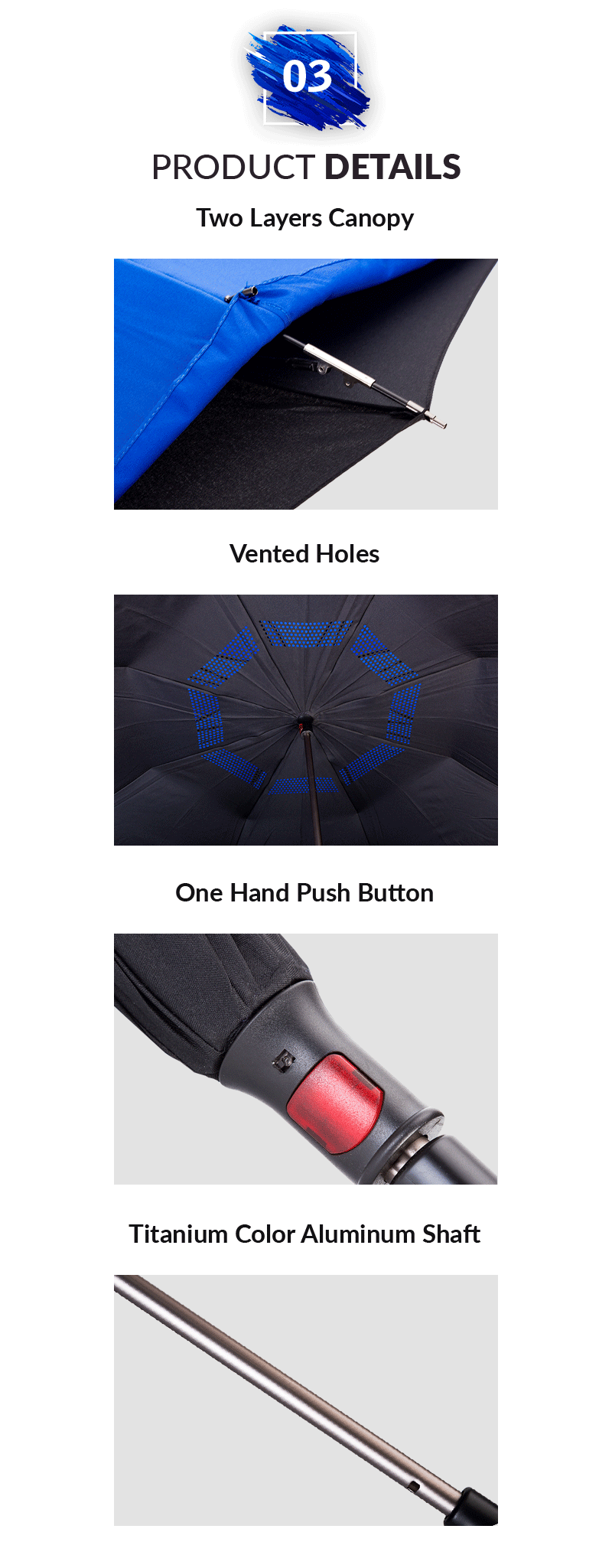 Winddichter Regenschirm Windproof Straight Umbrella