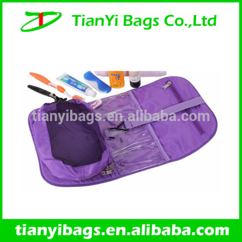 Travel foldable transparent toiletry bag