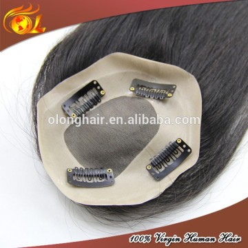 Swiss lace top closure with PU perimeter sexy clip in hair pieces clip in human hair pieces