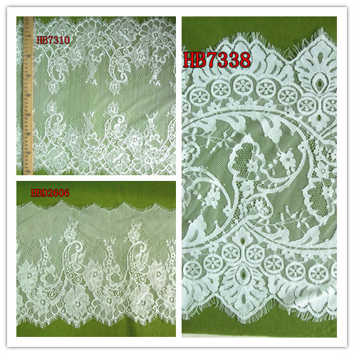 White Bridal Fabric Lace/Tricot Lace Fabric