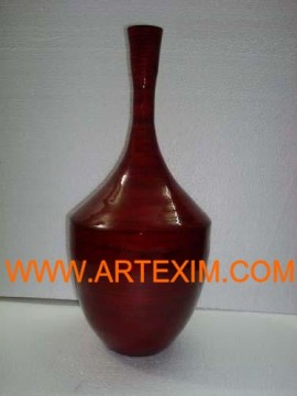 Lacquer vase, pressed bamboo vase, coiled bamboo vase, rolling bamboo vase,bamboo Vase, Laminated Bamboo Vase, Bamboo Flower pot