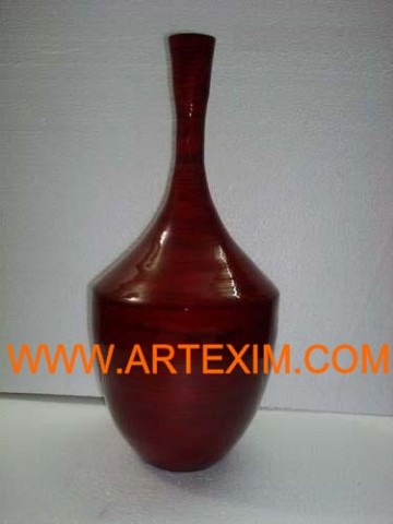 Lacquer vase, pressed bamboo vase, coiled bamboo vase, rolling bamboo vase,bamboo Vase, Laminated Bamboo Vase, Bamboo Flower pot