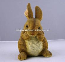 Brown color sitting rabbit statue, garden decoration rabbit
