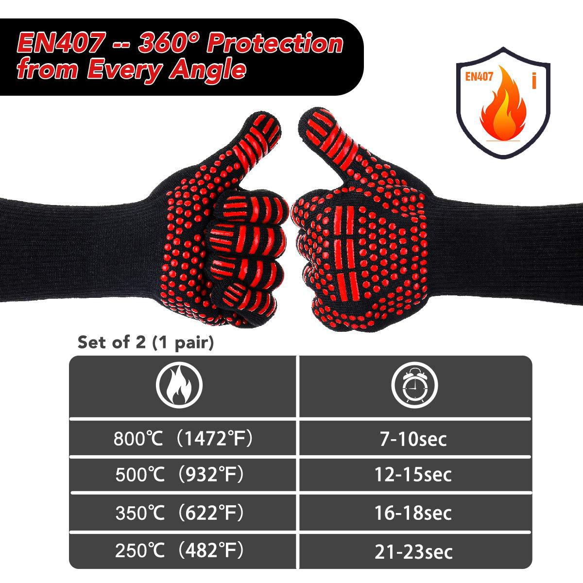 Amazon Suppliers Kitchen Oven Extreme Heat Resistant Gloves BBQ Grill Cooking Gloves