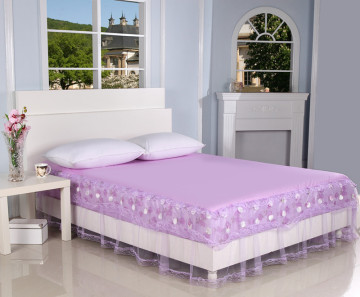 Embroidery Design Romantic Lace Fitted Bedspreads made in China