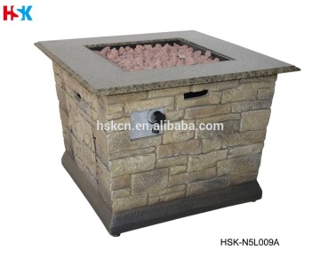 Marble Top Square Gas Fire Table, Outdoor Party Fire Table, Outdoor Stone Fire Table
