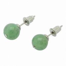 Semi-precious gemstone green aventurine stone earring