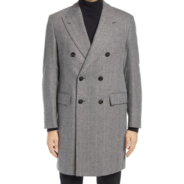 Double Breasted Custom men's winter coat men's coats wool formal long coat for men