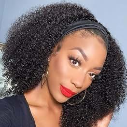 10 inch Kinky Curly Headband Wig Human Hair