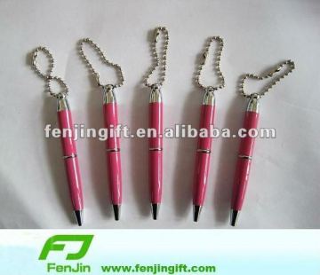 Metal ball pen with chain
