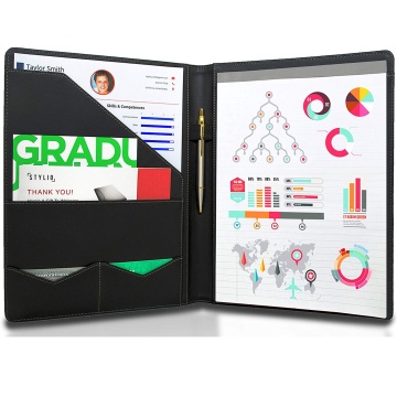 Custom Logo Faux Leather Padfolio A4 Size