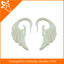 Acrylic AB Colour Ear Taper Piercing Jewelry Angel Wing Shaped Ear Gauge Plug