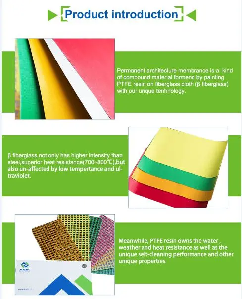 Car Parking Tensile Fabric PTFE Architectural Membrane
